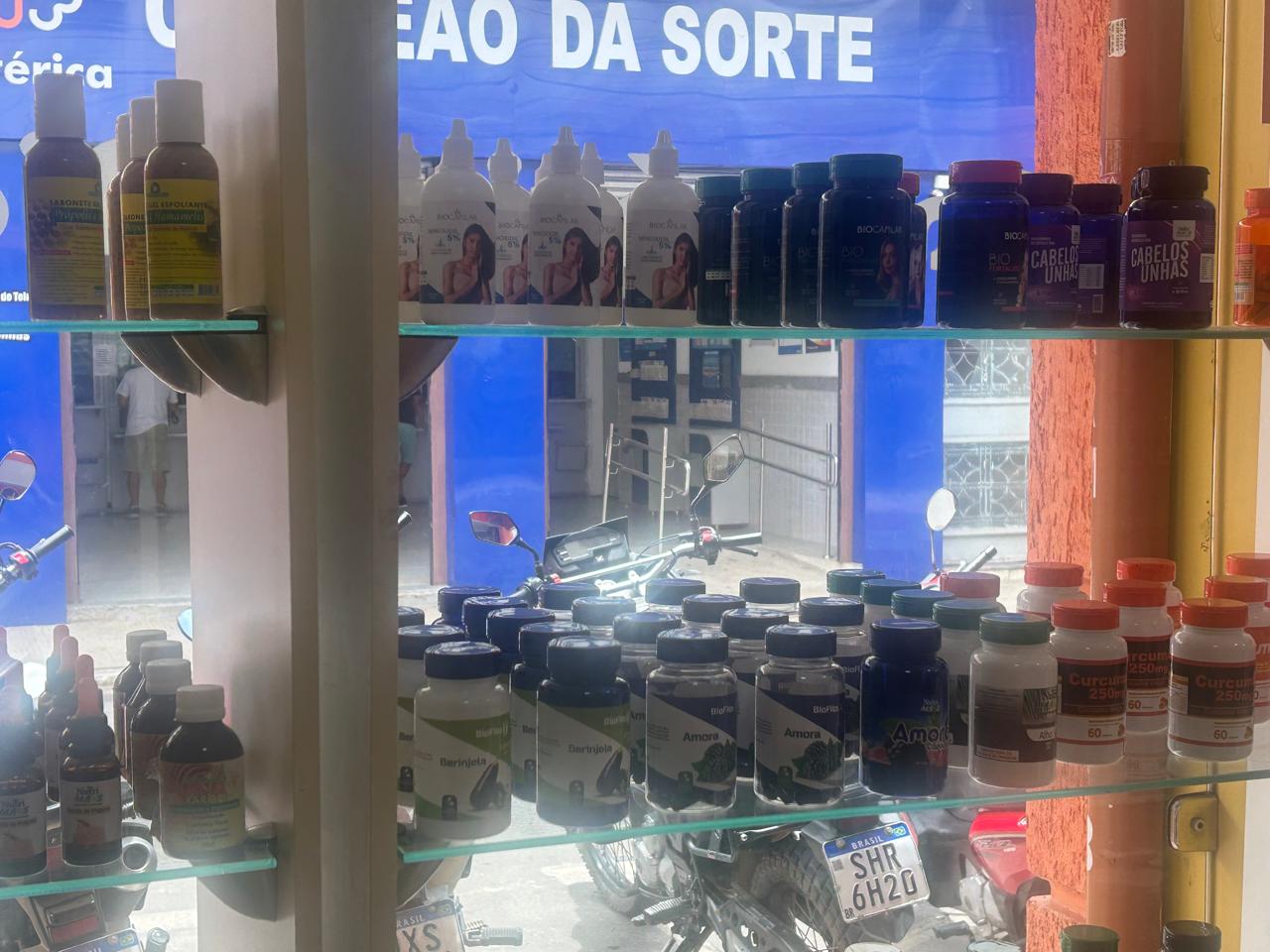 Produtos expostos na Bioterápica